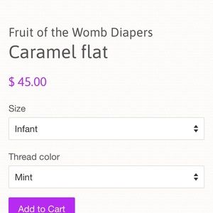 Fruit of the womb flat diapers “caramel”